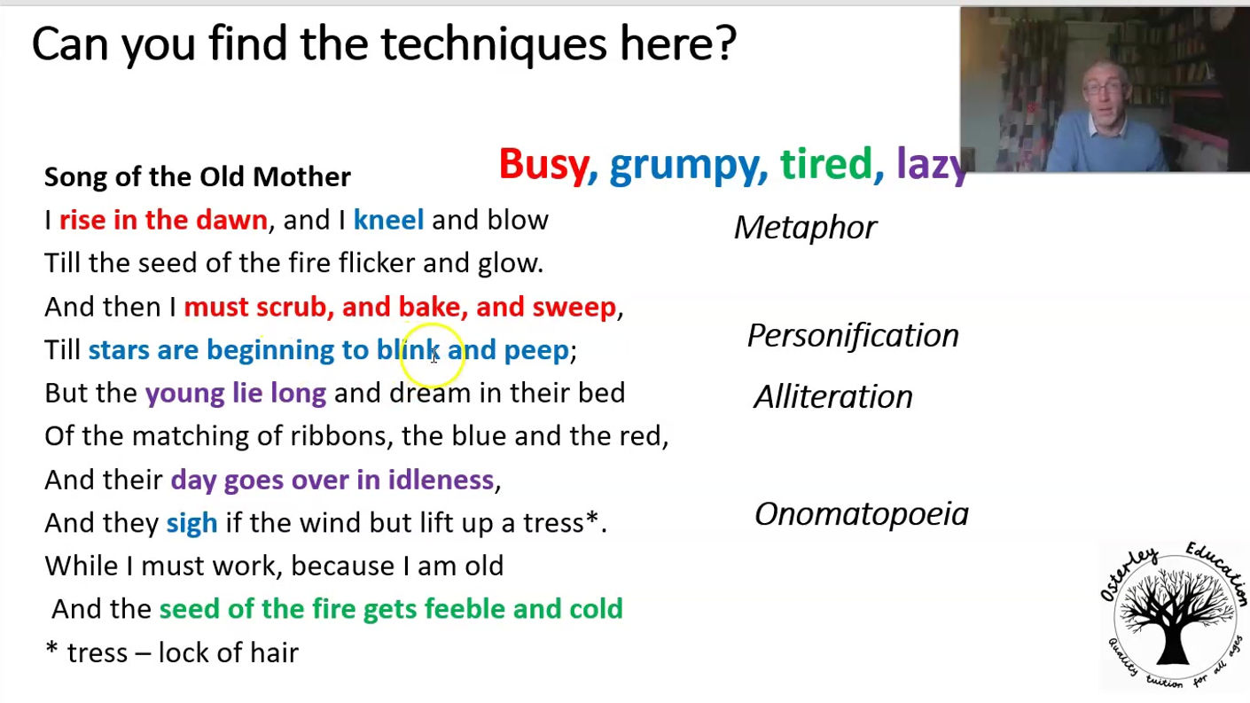 Analysing poetry